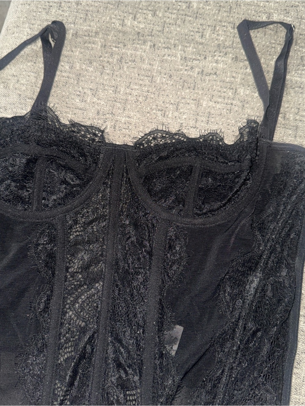 Amazon Black Lace Underwire Bodysuit